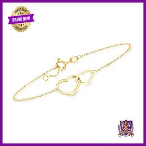 10kt Yellow Gold Infinity Heart Bracelet 6.5in Cable Chain